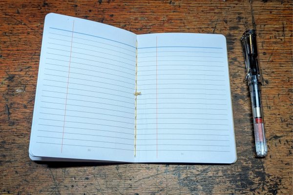 New lined paper design with page numbers.