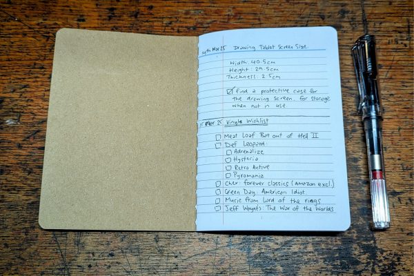 Inside cover and first page of lists.