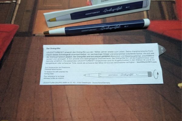 Unboxed Leuchtturm1917 Drehgriffel gel pen.
