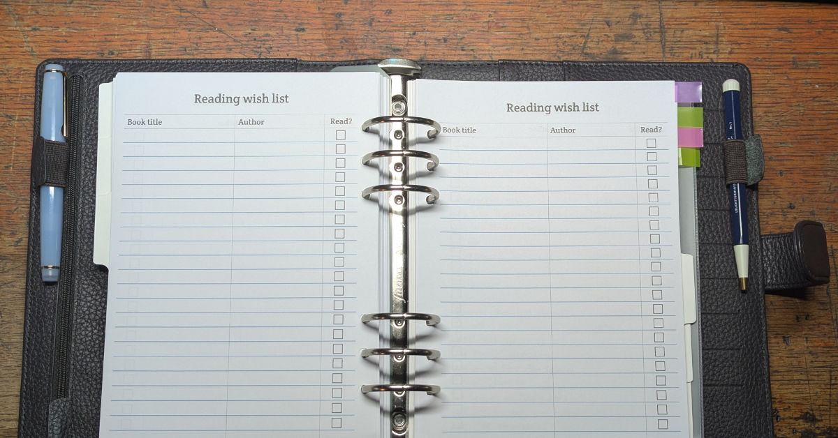 Header for Filofax Wish List Post.