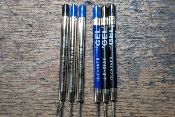 Parker's gel and ballpoint refills.