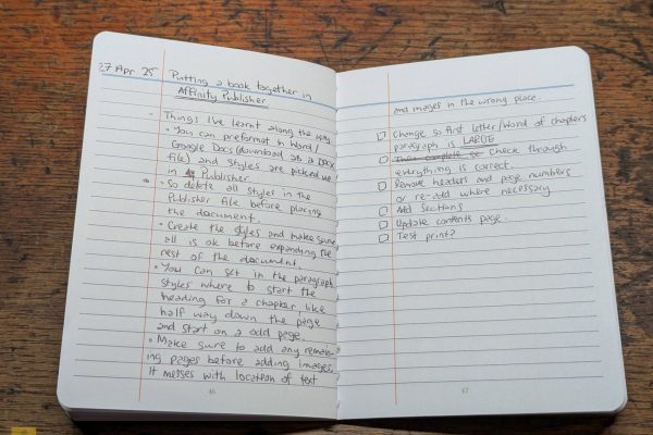 Lined paper in my A6 everyday notebook