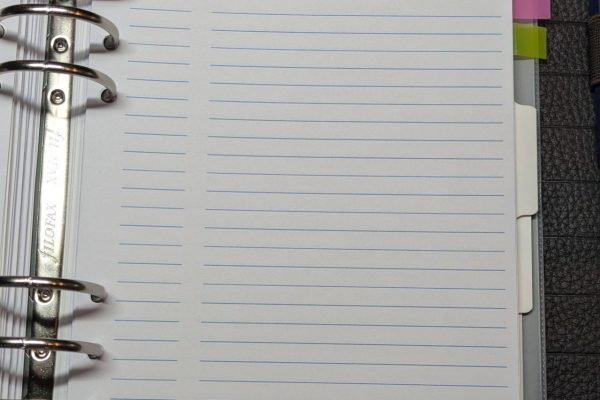My A5 lined Everyday notepaper, with a contents page.