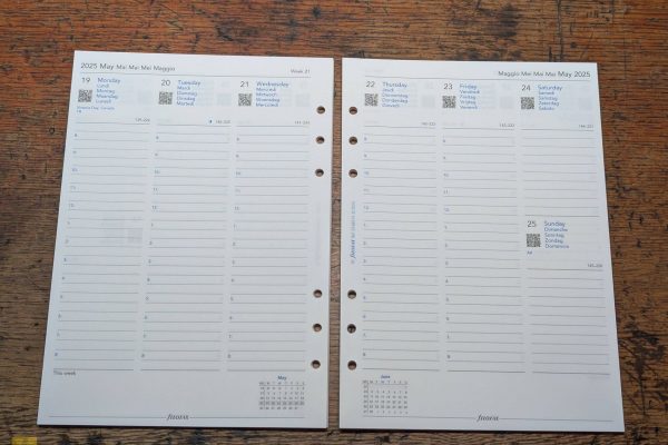 The calendar that came with the Filofax.