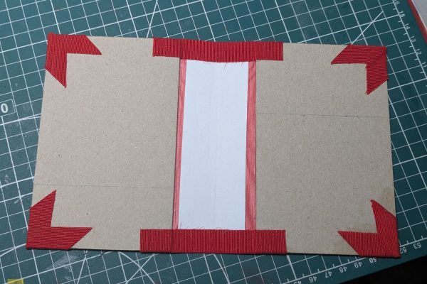 The cloth parts glued to the cover.
