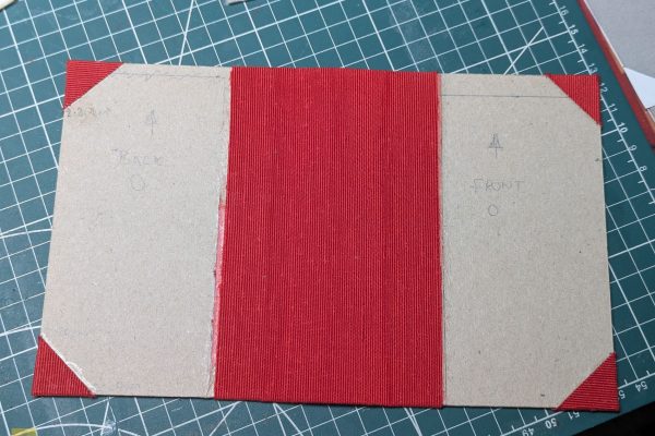 The cloth parts glued to the cover.
