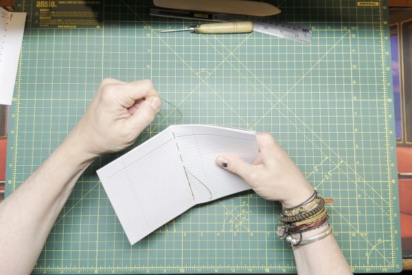 Continue the in, out all the way to the very top of the notebook.